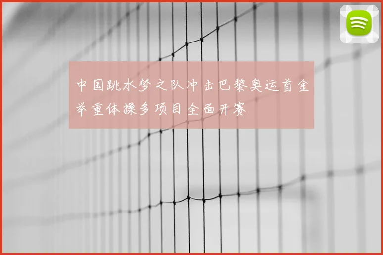 中国跳水梦之队冲击巴黎奥运首金举重体操多项目全面开赛